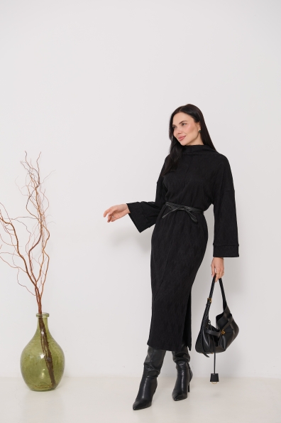 Сукня Сола Міді Трикотаж Ангора дизайн 16407 Цвет: Зигзаг/Чорний