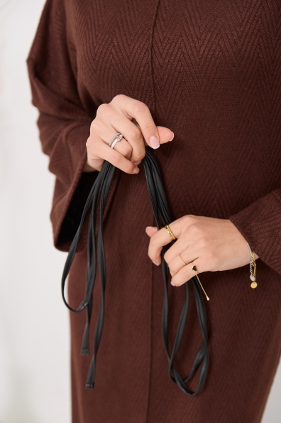 Сукня Сола Міді Трикотаж Ангора дизайн 16407 Цвет: Зигзаг2/Шоколад