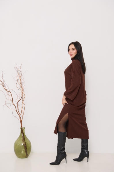 Сукня Сола Міді Трикотаж Ангора дизайн 16407 Цвет: Зигзаг2/Шоколад