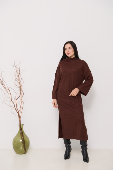 Сукня Сола Міді Трикотаж Ангора дизайн 16407 Цвет: Зигзаг2/Шоколад