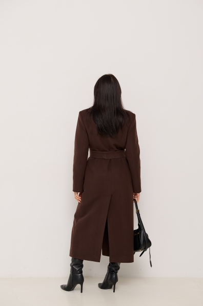 Пальто Вега 125 Кашемір Турецький ЗИМА 16363 Цвет: Шоколад 6099