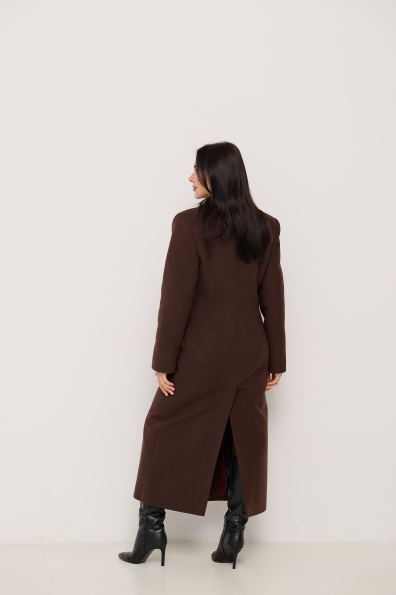 Пальто Вега 125 Кашемір Турецький ЗИМА 16363 Цвет: Шоколад 6099