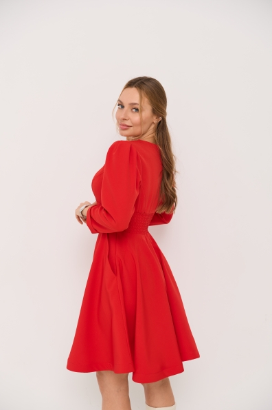 Сукня Мері Міні  3/4 Костюмка креп стрейч 16499 Цвет: Червоний 31