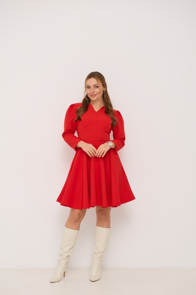 Сукня Мері Міні  3/4 Костюмка креп стрейч 16499 Цвет: Червоний 31