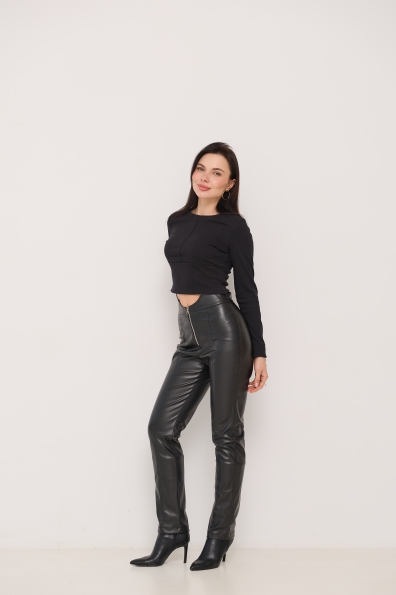 Купити Легінси "Ван" Екошкіра на замші 16201 оптом і в роздріб