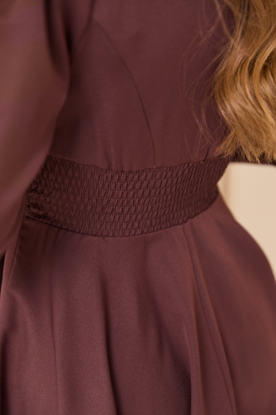 Сукня Мері Міні  3/4 Костюмка креп стрейч 16499 Цвет: Шоколад