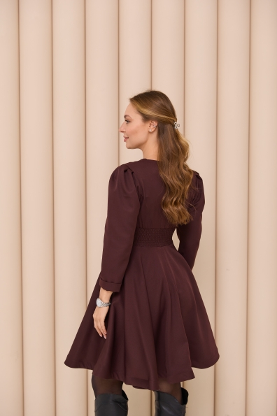 Сукня Мері Міні  3/4 Костюмка креп стрейч 16499 Цвет: Шоколад