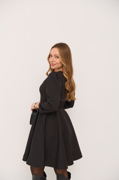 Сукня Мері Міні  3/4 Костюмка креп стрейч 16499 Цвет: Чорний