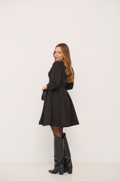 Сукня Мері Міні  3/4 Костюмка креп стрейч 16499 Цвет: Чорний