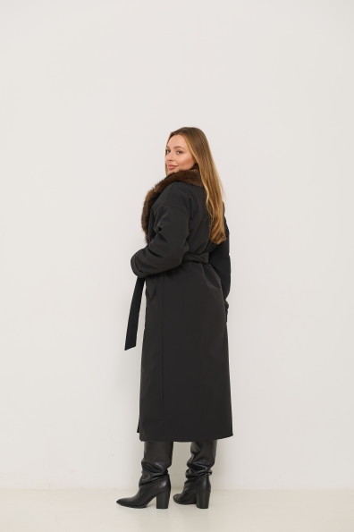 Куртка Люксор 120 Плащівка Бонд з хутром 16390 Цвет: Чорний