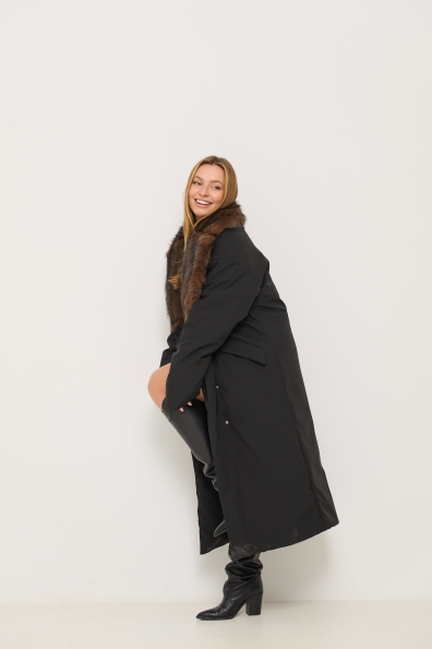 Куртка Люксор 120 Плащівка Бонд з хутром 16390 Цвет: Чорний