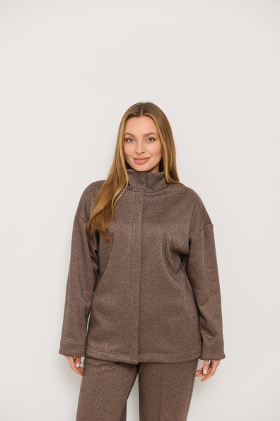 Костюм Норман Трикотаж на флісі принт 16463 Цвет: Елка/Шоколад