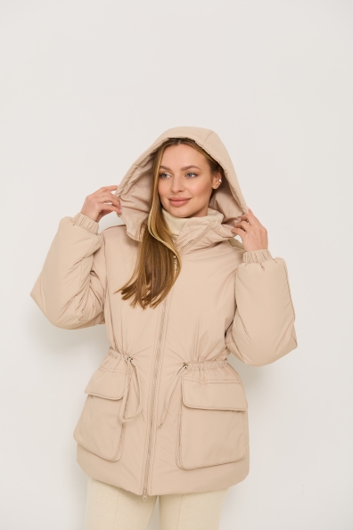 Куртка Бренд Лайт 72 Плащівка Ammy утеплена 16506 Цвет: світло бежевий