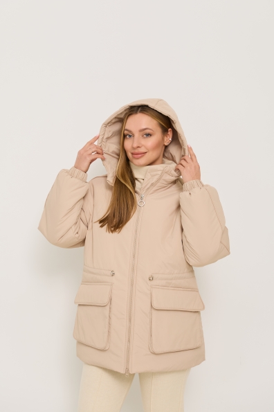 Куртка Бренд Лайт 72 Плащівка Ammy утеплена 16506 Цвет: світло бежевий