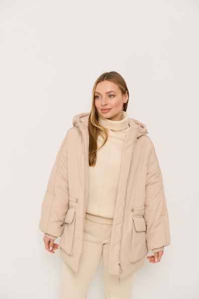 Куртка Бренд Лайт 72 Плащівка Ammy утеплена 16506 Цвет: світло бежевий