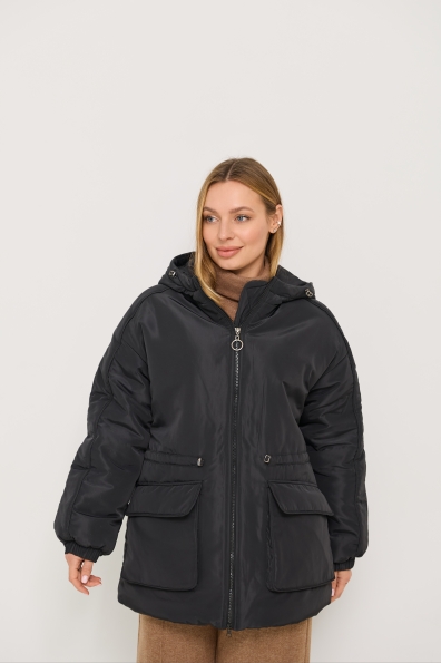 Куртка Бренд Лайт 72 Плащівка Ammy утеплена 16506 Цвет: Чорний