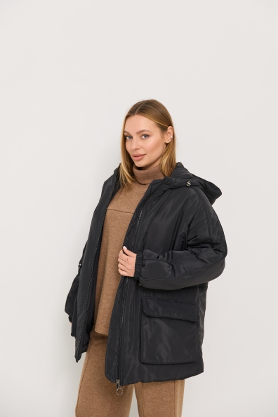 Куртка Бренд Лайт 72 Плащівка Ammy утеплена 16506 Цвет: Чорний