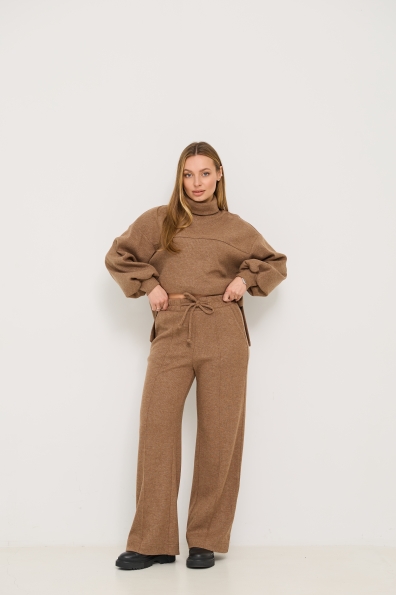 Костюм Кава Трикотаж Ангора преміум 16090 Цвет: Карамель  темний