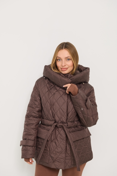 Куртка Нова 70 Плащівка GloriaAmmy стьобана ЗИМА 16501 Цвет: шоколад