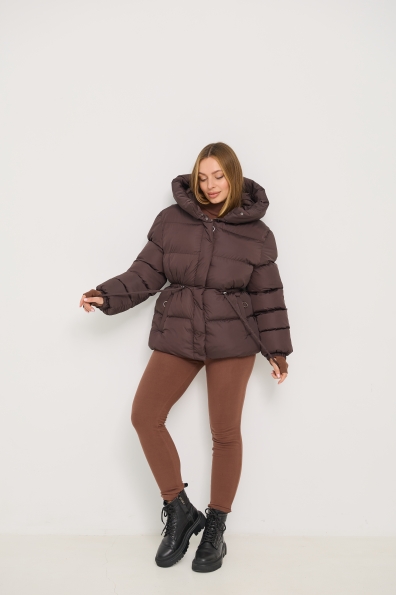 Куртка Монреаль 65_500 Плащевка Ammy с эко пухом 16164 Цвет: Шоколад