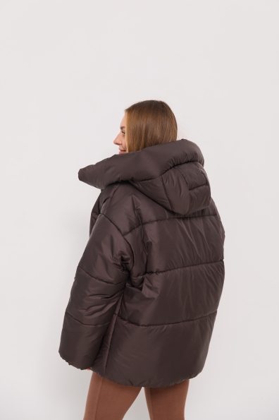 Пуховик Овертайм плащівка Gloria 16546 Цвет: Шоколад