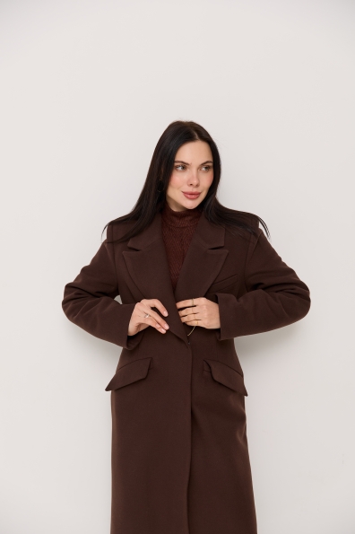 Пальто Вега 125 Кашемір Турецький ЗИМА 16363 Цвет: Шоколад 147828