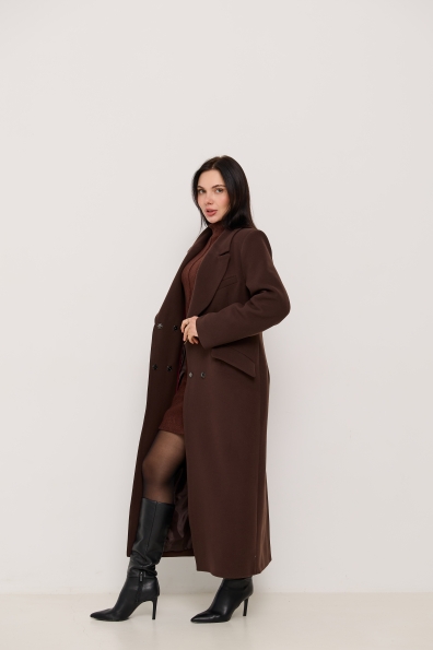 Пальто Вега 125 Кашемір Турецький ЗИМА 16363 Цвет: Шоколад 147828