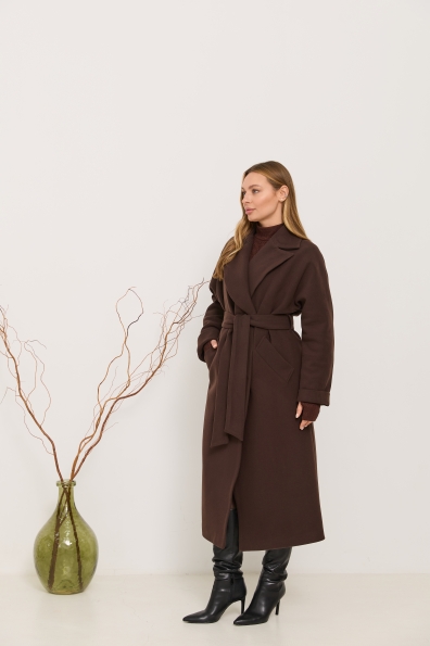 Пальто Влада 120  Кашемір Турецький утепленний 16294 Цвет: Шоколад 147828