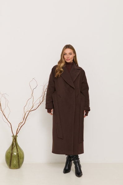 Пальто Влада 120  Кашемір Турецький утепленний 16294 Цвет: Шоколад 147828