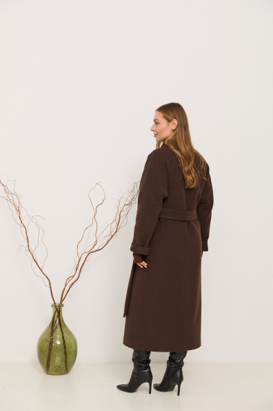 Пальто Влада 120  Кашемір Турецький утепленний 16294 Цвет: Шоколад 147828
