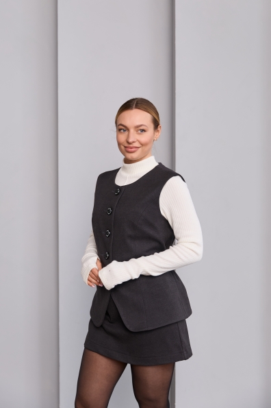 Жилет Сапфір Трикотаж Алекс вовна 16570 Цвет: Темно сірий 2