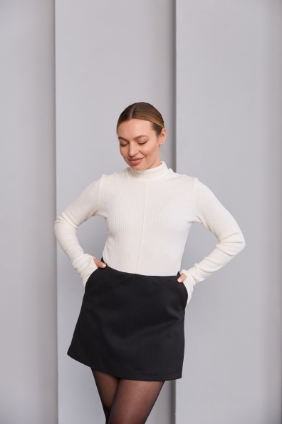 Спідниця - шорти Лана Трикотаж Алекс вовна 16572 Цвет: Чорний