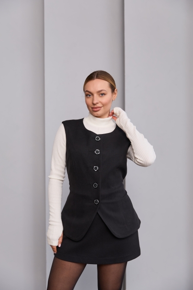 Жилет Сапфір Трикотаж Алекс вовна 16570 Цвет: Чорний