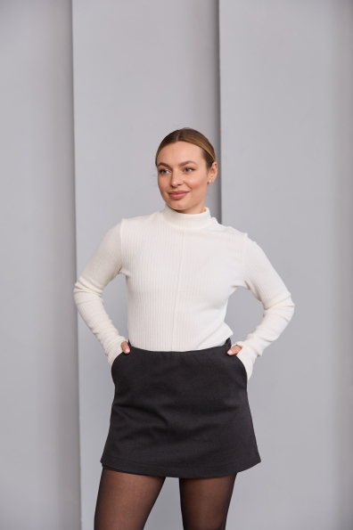 Спідниця - шорти Лана Трикотаж Алекс вовна 16572 Цвет: Темно сірий 2