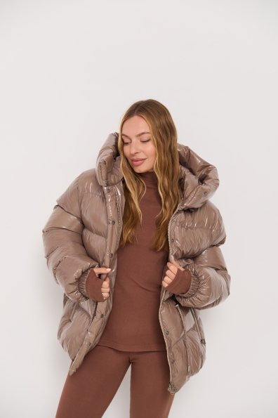 Куртка Монреаль 65_500 Плащівка Монклер з еко пухом 16558 Цвет: Какао