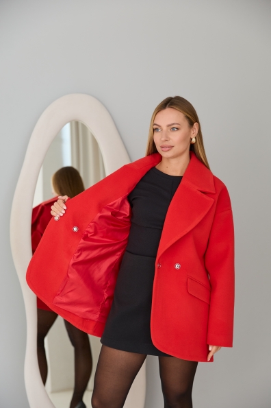 Пальто Лайф Екокашемір 16619 Цвет: Червоний 20