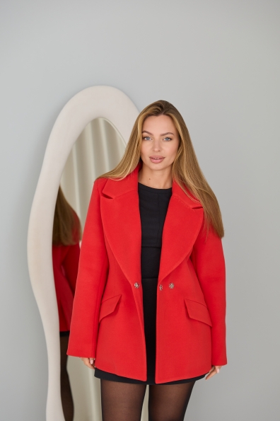 Пальто Вега 70  Екокашемір  16623 Цвет: Червоний