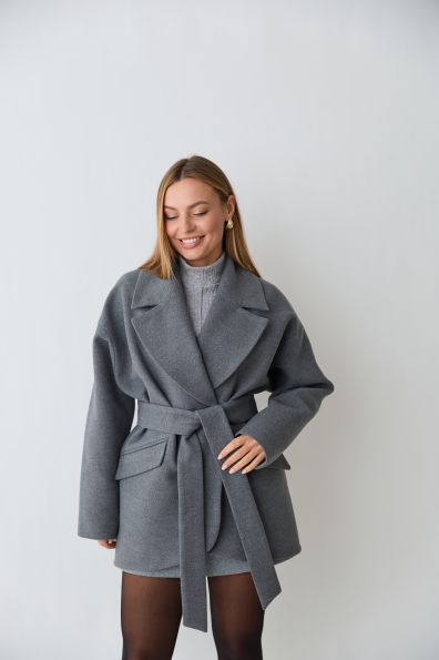 Пальто Лайф Кашемір Турецький 16617 Цвет: Сірий
