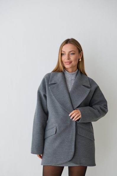 Пальто Лайф Кашемір Турецький 16617 Цвет: Сірий