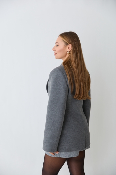 Пальто Вега 70 Кашемір Турецький 16621 Цвет: Сірий