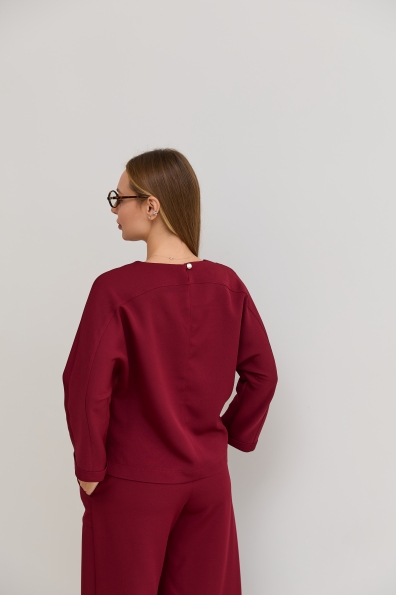 Костюм Ріволі Костюмка креп стрейч 16661 Цвет: Марсала