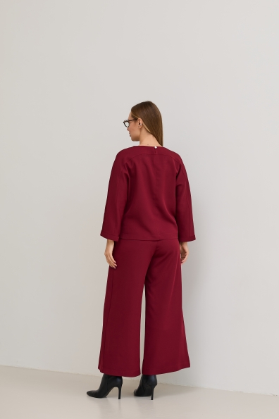 Костюм Ріволі Костюмка креп стрейч 16661 Цвет: Марсала