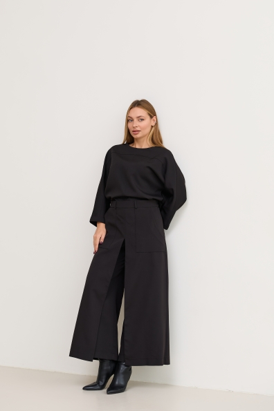 Костюм Ріволі Костюмка креп стрейч 16661 Цвет: Чорний