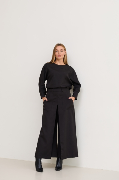 Костюм Ріволі Костюмка креп стрейч 16661 Цвет: Чорний