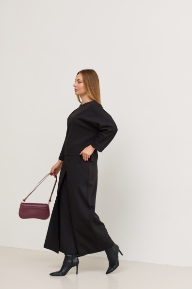 Костюм Ріволі Костюмка креп стрейч 16661 Цвет: Чорний