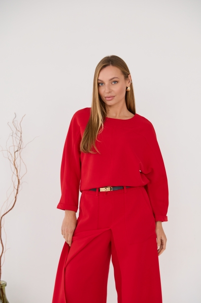 Костюм Ріволі Костюмка креп стрейч 16661 Цвет: Червоний 17