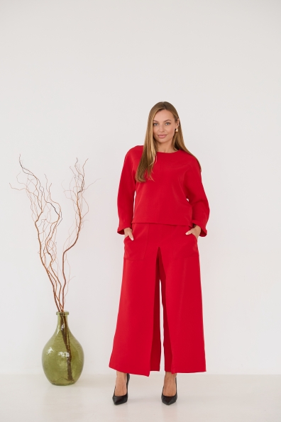 Костюм Ріволі Костюмка креп стрейч 16661 Цвет: Червоний 17