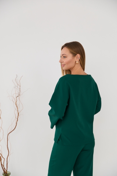 Рома Костюмка креп стрейч костюм 16626 Цвет: Смарагдовий