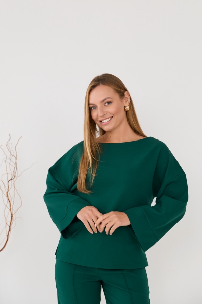 Рома Костюмка креп стрейч костюм 16626 Цвет: Смарагдовий