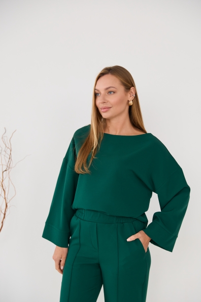 Рома Костюмка креп стрейч костюм 16626 Цвет: Смарагдовий